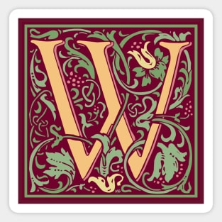 William Morris Vintage Letter W Magnet